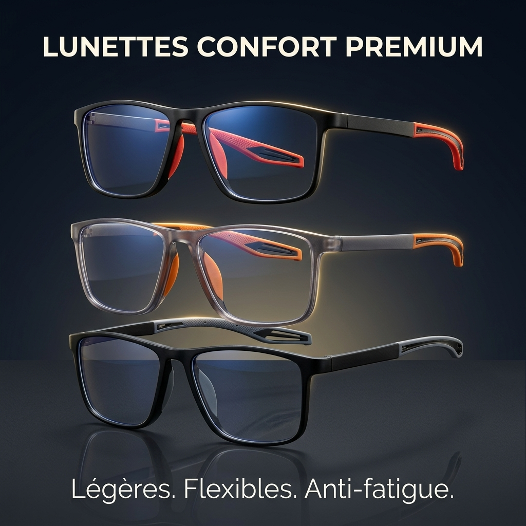 Lunettes de confort haut de gamme – Légères, flexibles et anti-fatigue