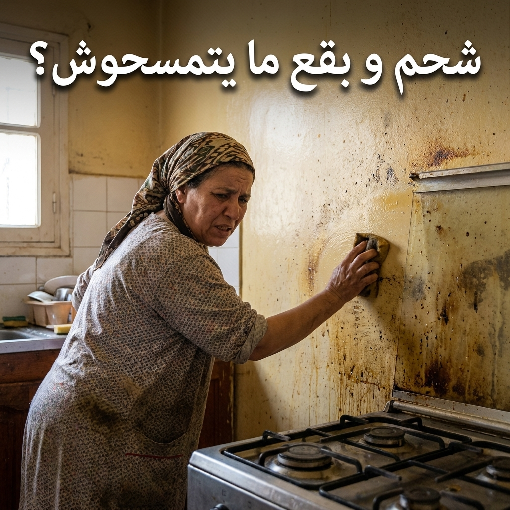 بقع الزيت على حيط المطبخ