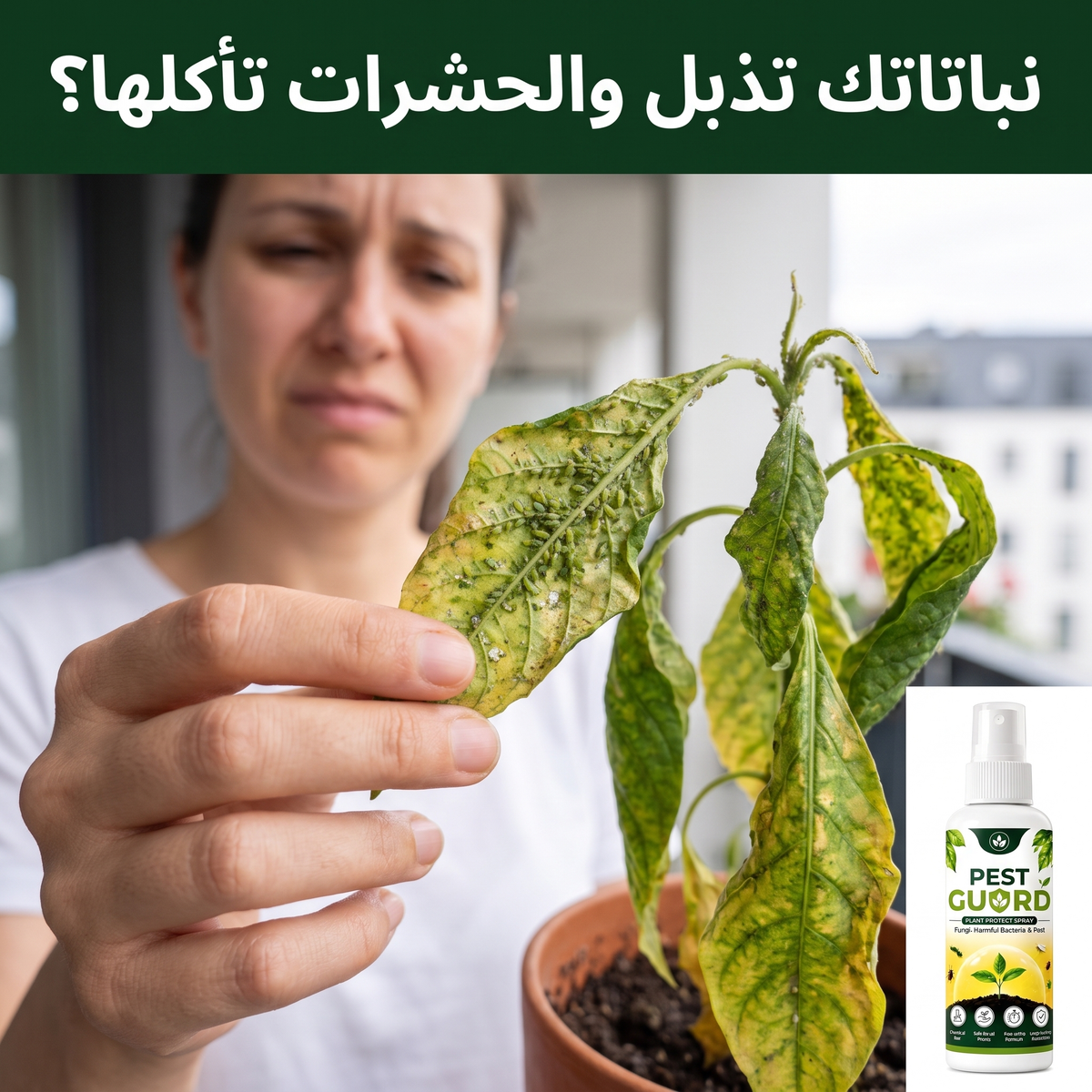 نبات مصاب بالحشرات