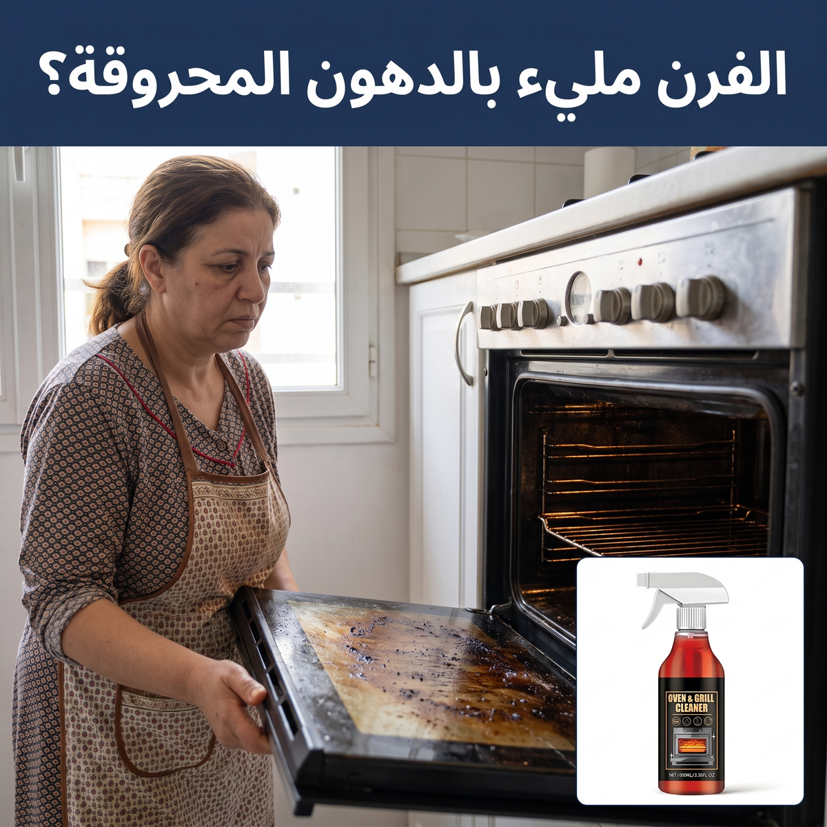 الفرن مليء بالدهون المحروقة